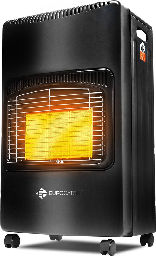 Eurocatch Gaskachel - Mobiele kachel Incl. Slang en Drukregelaar - Heater - Zwart - 4200W