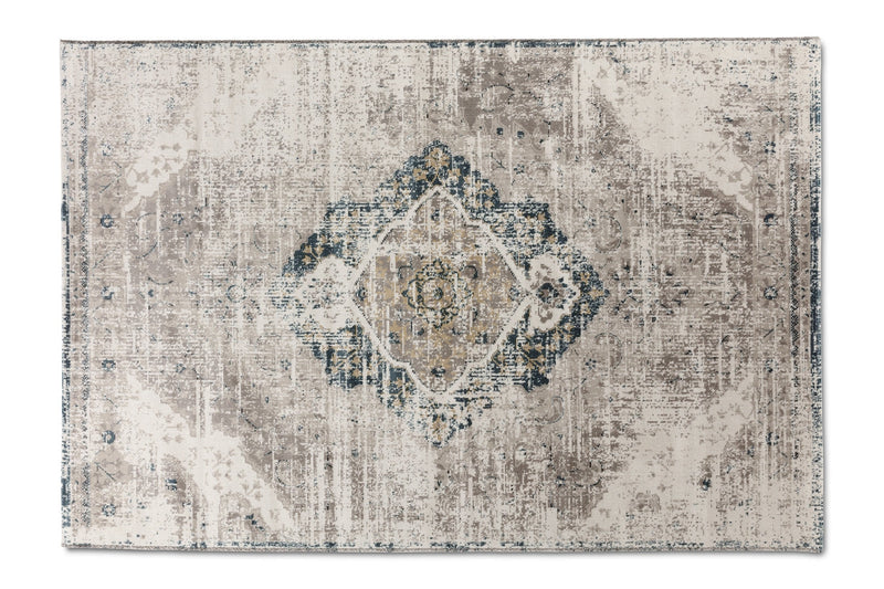 Vloerkleed Lifa Living Aqua Dinh - Beige/Donkerblauw