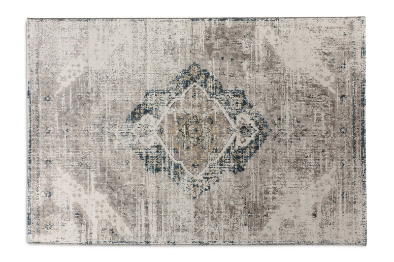 Vloerkleed Lifa Living Aqua Dinh - Beige/Donkerblauw