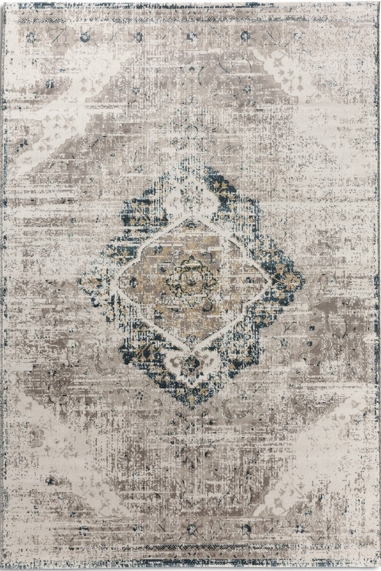 Vloerkleed Lifa Living Aqua Dinh - Beige/Donkerblauw