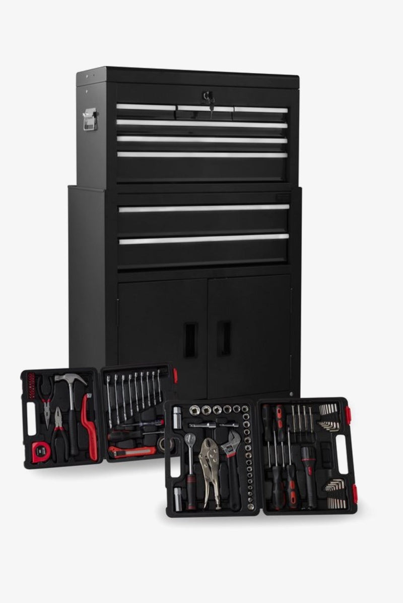 Gereedschapskar 92 delig zwart