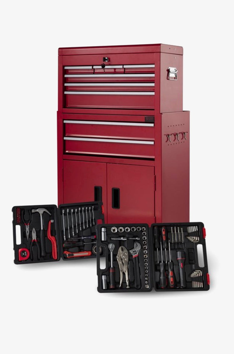 Gereedschapskar 92 delig rood
