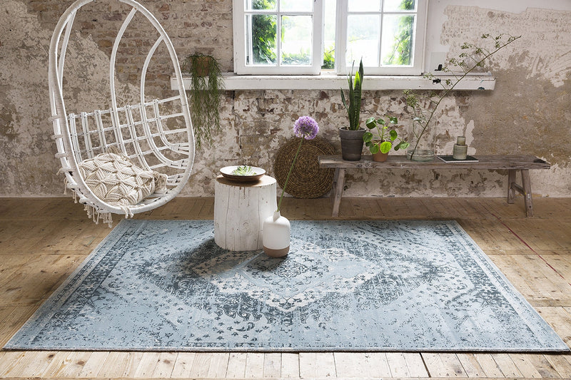 Vloerkleed Lifa Living Aqua Kim - Blauw/Licht Blauw