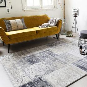 Vloerkleed  Lifa Living Vintage Patch Dark Grey